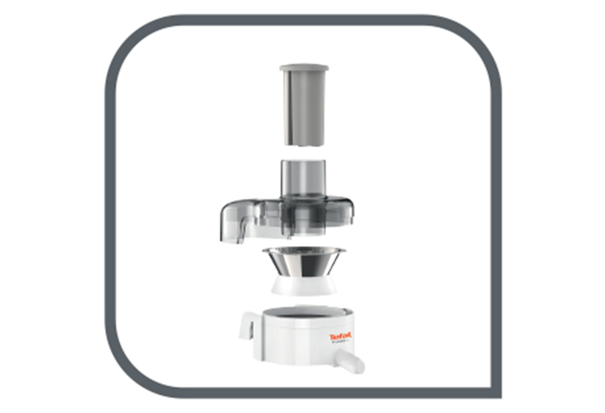 Απεικονίζεται ο αποχυμωτής με χωρισμένα τα μέρη του.